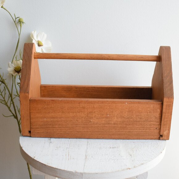 Vintage Antique Handmade Wood Tool Box Caddy Country Cottage Farmhouse Decor - Picture 7 of 7